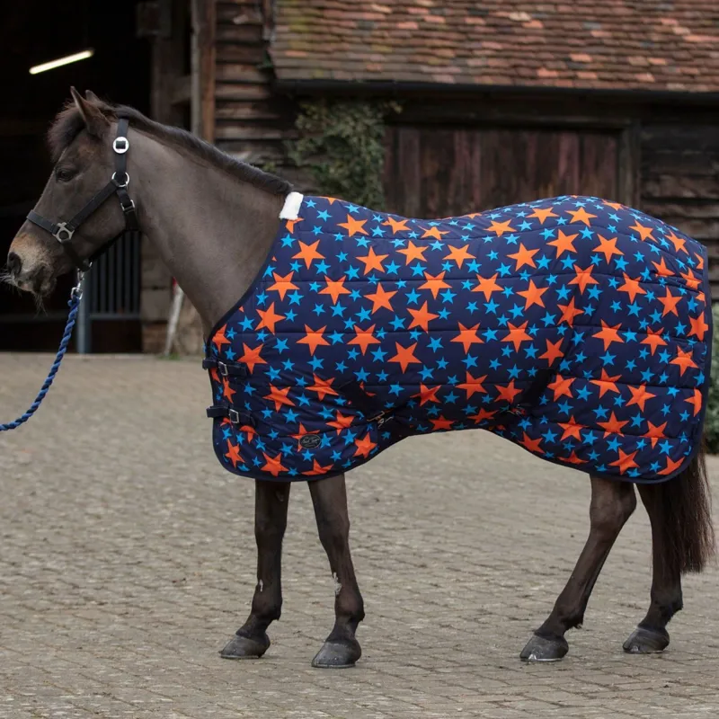 Mark Todd Mediumweight Pony Stable Rug - Navy/Orange Stars